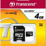 Transcend 4 GB Class 4 microSDHC Flash Memory Card TS4GUSDHC4