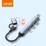 Ldnio DS-64C 4-in-1 USB/Type-C Hub Adapter